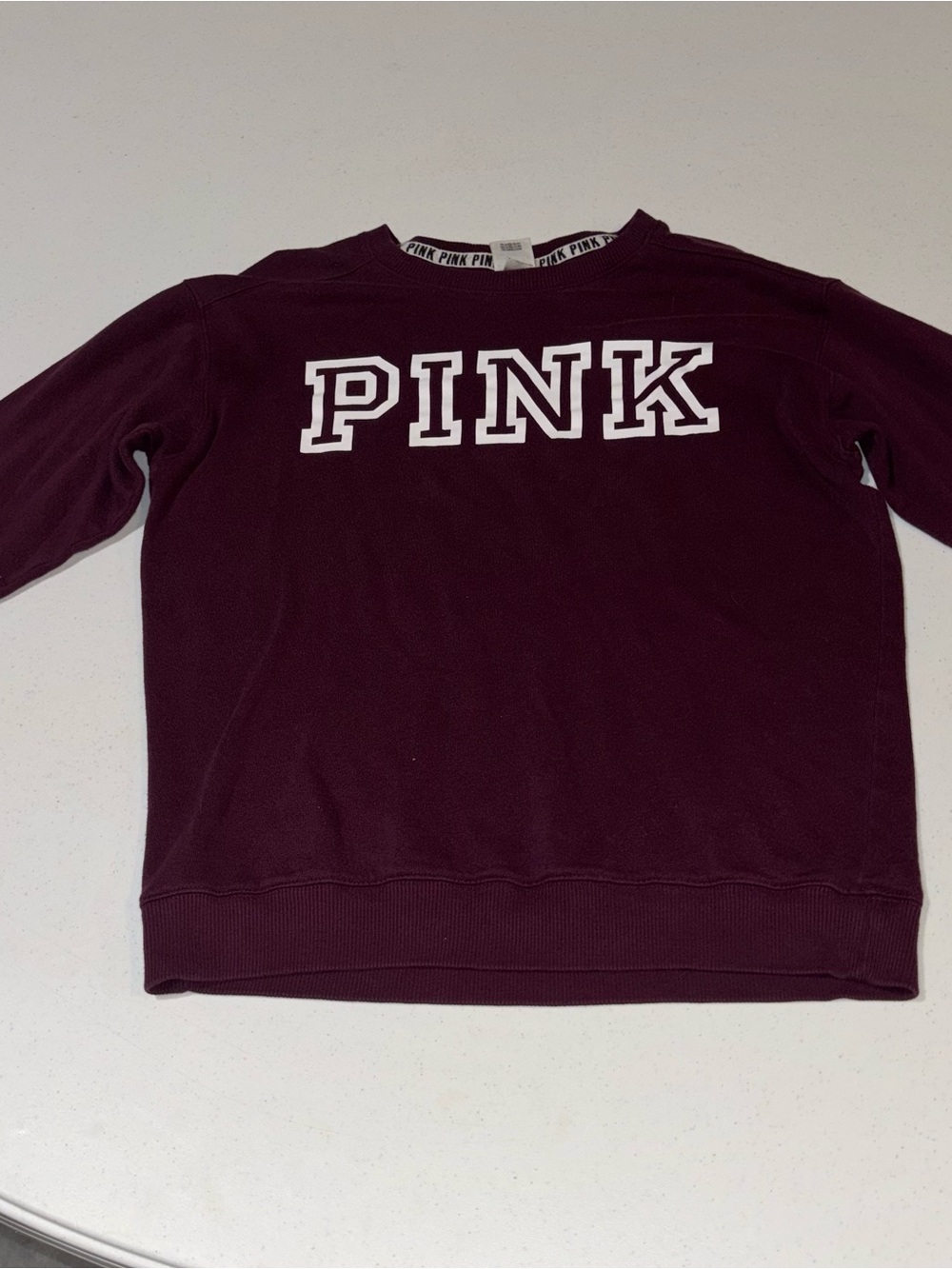 PINK Victoria's Secret Plum Logo Crewneck Sweatshirt